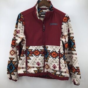 Hooey Youth Burgundy Aztec Pattern Fleece Jacket